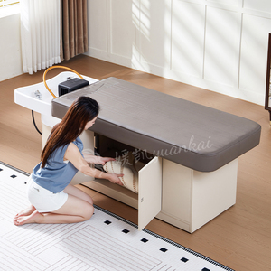 Sillón de Lavacabezas de Cerámica de Lujo Moderno 2026 Nuevo para Salón, con Cama de Spa para Masaje Tailandés y Gabinete de Almacenamiento - Envío desde Almacén de la UE - Product Image 5