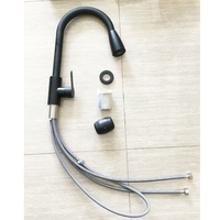 Keran Dapur Modern TC SB-2901B Satu Gagang Keramik Lapisan Hitam dengan Kepala Semprot Tarik, Pemasangan Satu Lubang