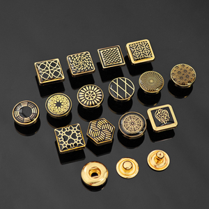 Kunshuo nút nhà máy quần áo Áo sơ mi 4 phần thương hiệu biểu tượng tùy chỉnh Snap Fastener abaya kim loại thobe vuông Snap Nút cho quần áo - Product Image 4