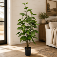 Directo de Fábrica, Arbusto Artificial de Pothos Verde de 90CM, Hojas en Forma de Corazón, Ecológico, Ignífugo, Realista, Venta al Por Mayor OEM para Interiores del Hogar