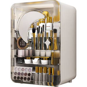 Transparent drawer-style cosmetic <b>storage</b> cabinet, <b>dressing</b> <b>table</b> desktop skincare product <b>storage</b> box, large capacity plastic - Product Image 3