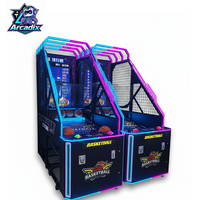 Machine de jeu d'arcade de basket-ball à monnayeur, jeu de tir électronique commercial d'intérieur avec tableau de scores LED pour parc d'attractions