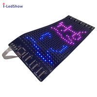 Pantalla LED Flexible de Tamaño Pequeño 17*7 CM, Recargable por USB, Iluminación con Mensajes Móviles Programables, Láminas LED para Bolsas y Camisetas