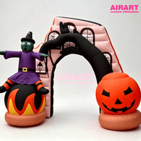 Arche gonflable en forme de citrouille d'Halloween pour l'entrée d'une maison hantée, décoration d'événements, arche gonflable d'Halloween pour idées de fêtes