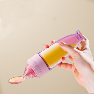 Biberon Distributeur de Céréales de Riz en Gros pour Bébé, Biberon de <span class=keywords><strong>Lait</strong></span> en Silicone pour Alimentation Bébé, Cuillère à Pression - Product Image 1