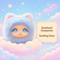 Peluche IA Mignonne avec Yeux Lumineux, Compagnon Émotionnel, Animal en Peluche Interactif 4G ESIM avec Chat Vocal, Cadeau pour Enfant 10cm, 5-7 Ans