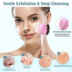 Multifunctional Handheld Makeup Aid Silicone Facial Cleansing <b>Scrubber</b> Blackhead Remover Face <b>Scrubber</b> Silicone Face Mask Brush - Product Image 4