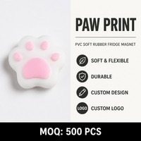 Aimant de réfrigérateur personnalisé en PVC souple avec empreinte de patte 3D blanche, motif chaton ou chiot mignon, autocollant pour réfrigérateur, article pour animalerie