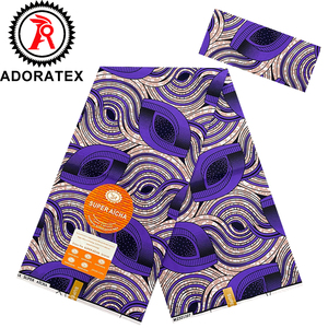 Bán Buôn Tùy Chỉnh Nhà Máy Chất Lượng Tốt & Màu Sắc Tươi Sáng Phi Sáp In Polyester Vải 4 + 2 Yards Cho Quần Áo Ăn Mặc - Product Image 5