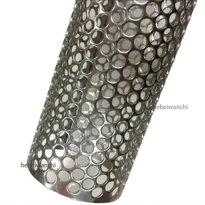 Tubo de malla metálica perforada de acero inoxidable de China, tubos de filtro de malla de alambre de pantalla de cilindro redondo