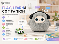 Juguete de Peluche con IA, WiFi, ChatGPT, 80+ Idiomas, Clonación de Voz, Emociones, Memoria a Largo Plazo, Regalo para Niños, Chip T5, 1000mAh