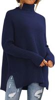 Trendiger Oversized Rollkragenpullover für Damen – Langer Strick-Kuschelpullover für Damenbekleidung