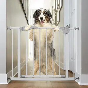 Gerbang Keamanan Anjing Peliharaan, Pagar Pengaman Pintu Tahan Lama dengan Mudah Dipasang untuk Dalam dan Luar Ruangan