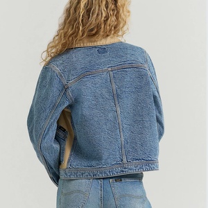 2025 OOTD Fashionable Casual <b>Denim</b> <b>Coat</b> Washed Zipper-up Cotton Filled Top for Autumn/Winter Women Jackets - Product Image 2