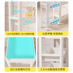 <b>Kitchen</b> <b>Storage</b> Rack 3 Tier Portable Plastic Shelving <b>Unit</b> <b>For</b> Condiments Cabinet Countertop Stovetop Organization - Product Image 4
