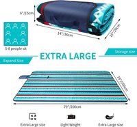 Tapis de pique-nique pliable épais neutre grand format avec sangle de transport lavable, durable, imperméable, pour l'extérieur