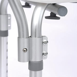 Shower Stool With <b>Backrest</b> And Arms White Plastic Bath Chair For Elderly Disabled Pregnant Users Bathroom Safety Equipment - Product Image 3