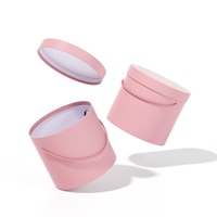Boîte d'emballage cylindrique en carton ondulé de grande taille, couleur rose personnalisée, biodégradable, laminage mat, gaufrage haut de gamme, cadeau
