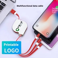 Putih TPE mie Shell tiga-dalam-satu kabel Data tarik ganda 3A pengisian cepat multi-fungsi ditarik untuk perdagangan luar negeri