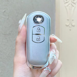 Cubierta de llave de coche de Metal y TPU apta para Mazda carcasa de llave de 2 botones para <span class=keywords><strong>CX3</strong></span> CX5 CX7 CX9 MX5 <span class=keywords><strong>accesorios</strong></span> funda de protección de llavero - Product Image 3