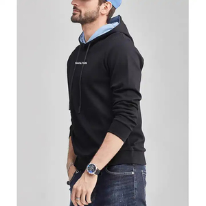 Sudadera con Capucha Personalizada de Algodón Liso, Estilo Urbano, Manga Larga, Deportiva, Informal, de Alta Calidad para Hombre - Product Image 3