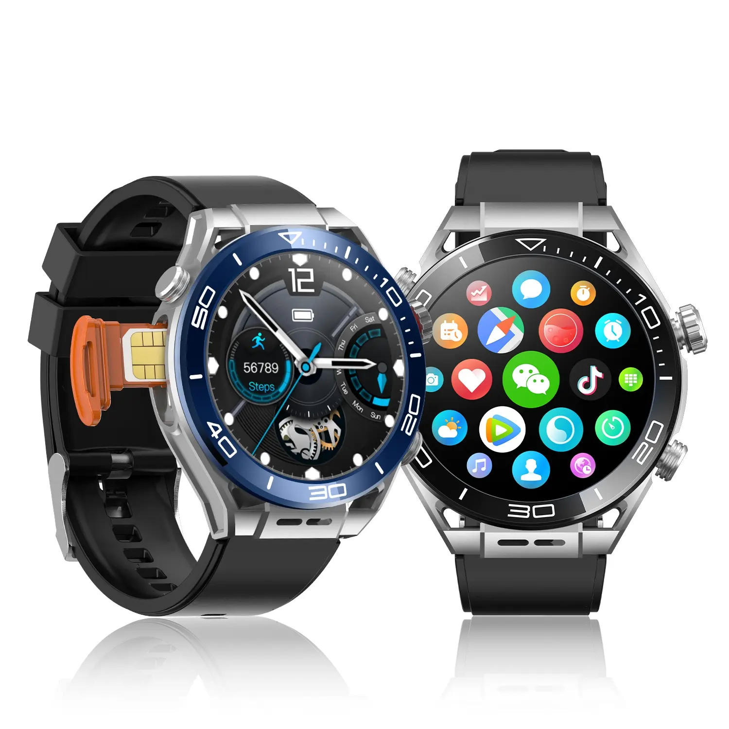 Smartwatch para homens, smartwatch digital fitness com câmera GPS AI, alta qualidade, 4G, 5G, cartão SIM, bateria de 700mAh, 2024, ideal para uso físico, equipamento de alta qualidade, 2024