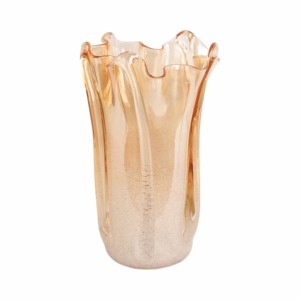 Vaso in vetro con volant, elegante vaso decorativo per fiori, per tavolo da soggiorno, stile glamour. - Product Image 4