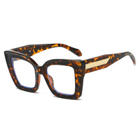 Lunettes de vue photochromiques anti-lumière bleue pour femmes, style européen et américain, imprimé léopard, monture large, nouvelle collection, livraison rapide