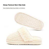 Chaussons d'hiver minimalistes style Instagram, style coréen, chauds pour l'intérieur, semelle épaisse en PVC, doublure en velours de coton pelucheux