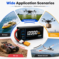 Аккумулятор JOTEN 22.2V 6S 12000mAh 25C LiFePO4 полутвердотельный с высокой скоростью разряда и разъемом XT90 для БПЛА, мультироторных дронов и летательных аппаратов