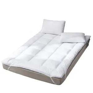 酒店定制特大床/大号/全尺寸厚床垫垫超细纤维聚酯填充枕头顶床床垫