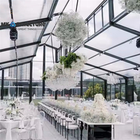 Tente de réception de mariage Atrium Miluxe Pro, cadre en aluminium incurvé, imperméable, pour événements en plein air avec couverture en PVC transparent