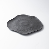 Plateau de service irrégulier en pierre mate japonaise de 15.5 "Vaisselle de buffet Vaisselle en porcelaine pour assiette en céramique Restaurant