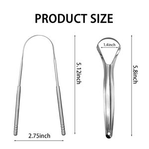 Limpiador de Lengua Reutilizable de Doble Cara Antideslizante en Forma de U de Cobre y Acero Inoxidable, Herramienta Dental Ecológica, Raspador de Lengua - Product Image 5