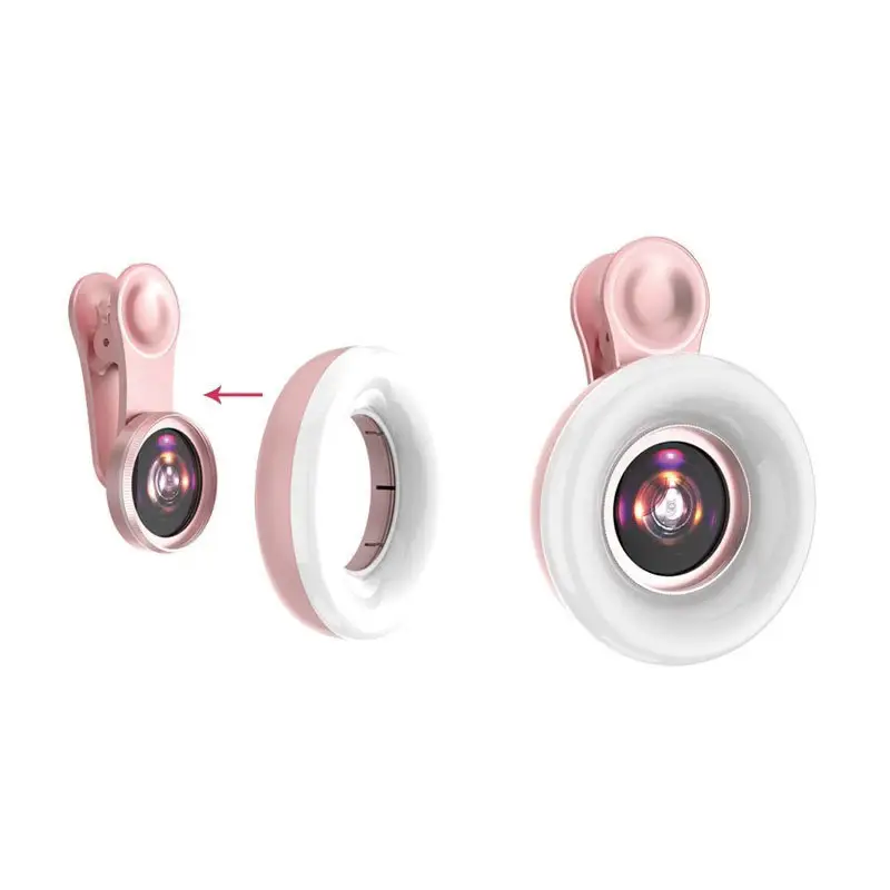 Hot bán 53 pcs 54 pcs LED ánh sáng Closeup 15x Macro ống kính Lash cho điện thoại di động màu hồng đen