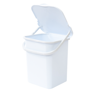 Storage <b>Bucket</b> 18 Lt White PP <b>with</b> <b>Lid</b> for Kitchen Bathroom Use - Product Image 1