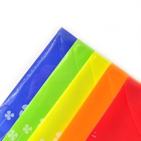 Bolsa para Documentos de PVC Impermeable con Diseño Floral Multicolor Impreso con UV, Cierre de Botón a Presión, para Estudiantes