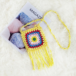 Tinkin — <span class=keywords><strong>sac</strong></span> à main Crochet carré pour femme, sacoche à bandoulière fait main, <span class=keywords><strong>sac</strong></span> pour téléphone, fourniture d'usine - Product Image 4