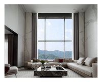 Ventanas de Aluminio de Doble Acristalamiento Estilo Americano Personalizadas, Insonorizadas, con Rotura de Puente Térmico, para Proyectos Hoteleros, Ventana Grande de Vidrio