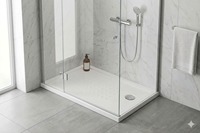 Receveur de douche moderne à surface solide en pierre artificielle haut de gamme de style européen pour base de douche de salle de bain pour salle de douche moderne