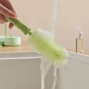 Silicone Baby <b>Bottle</b> <b>Brush</b> Set With Drainer And Storage Green Portable Cleaning Tool For Infant Feeding <b>Bottles</b> - Product Image 3