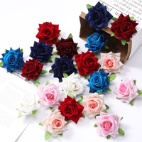 Têtes de fleurs artificielles en velours coloré de haute qualité pour la décoration de mariages, anniversaires et autres événements – Matériaux DIY