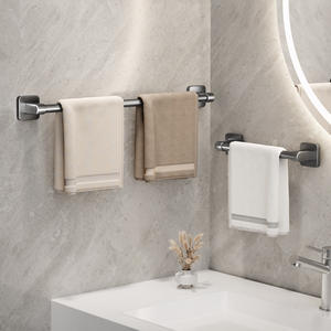 Porte-serviettes mural double Family Prosperity, étagère de rangement pour salle de bain - Product Image 1