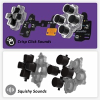 Kit de boutons d'action tactiles personnalisés EXtremeRate, kit de clics de souris, kit de clics de boutons frontaux pour manette PS5 Edge