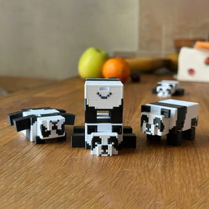 Ornement Panda en Blocs 3D Imprimés Créatifs – Décoration Tendance et Jouet Articulé pour Collection Animaux & Dinosaures - Product Image 4