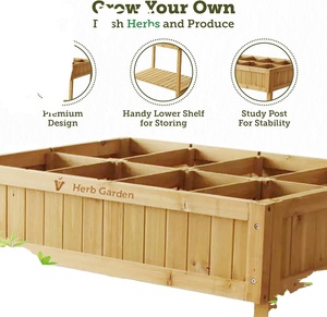 Cama de jardín elevada Maceta de <span class=keywords><strong>madera</strong></span> elevada con pierna Maceta de hierbas y verduras Adecuado para terraza de patio al aire libre y porche - Product Image 3