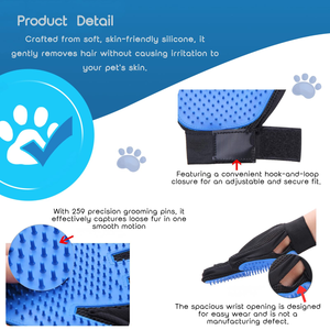 Gant de toilettage pour animaux de compagnie, <span class=keywords><strong>chien</strong></span>, chat, pour enlever la saleté et les poils, gant de bain pour animaux de compagnie - Product Image 3