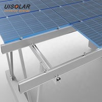Système de montage solaire UISOLAR en aluminium haute résistance et étanche pour carport, structure de support au sol pour parking de 2 voitures
