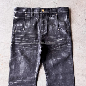 Jeans de mezclilla vintage de algodón personalizados al por mayor para hombre, de alta calidad, lavados, corte bootcut, estilo cowboy, con efecto encerado - Product Image 3