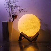 Lampe lunaire créative à commande tactile LED, lampe de chevet rechargeable, lumière d'ambiance ciel étoilé pour chambre à coucher